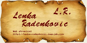Lenka Radenković vizit kartica